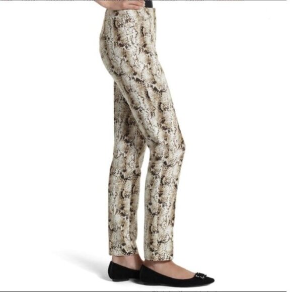 White House Black Market Snake Print Tapered Ankle City Pants Size 6 R - Picture 3 of 11
